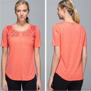 Lululemon Athletica Run Away Tee Atomic Red Relaxed Short Sleeve Tee P9